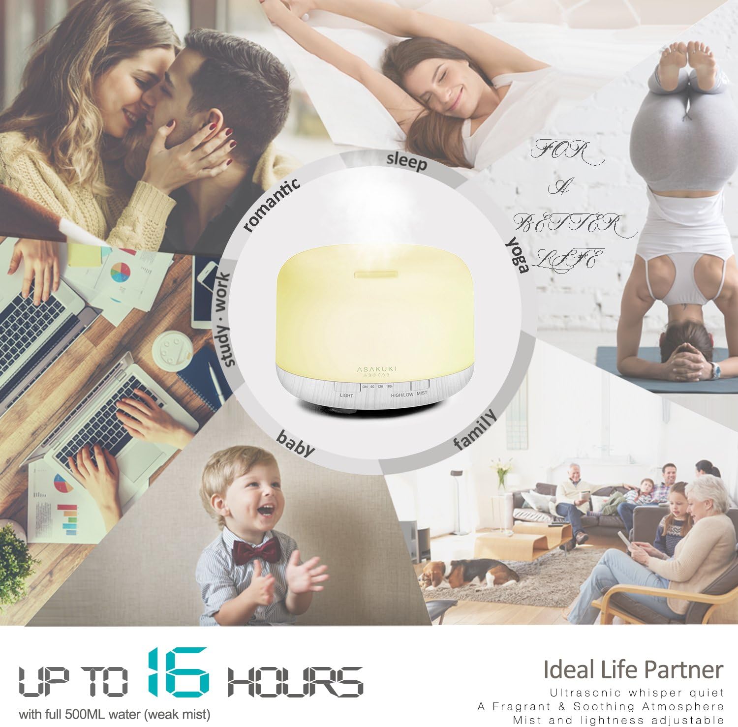 ASAKUKI 500ml Premium, Essential Oil Diffuser with Remote Control - Image 5