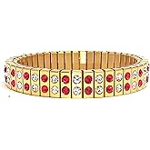 Designer Jewelry Ruby Birthstone Bracelet for women Birthday Gift Ideas 96 Ruby HAND SET Gem HANDMADE Gemstone Jewelry Gift for Her 24kGOLD Bangle Birth Jewellery bracelet Mother Christmas present