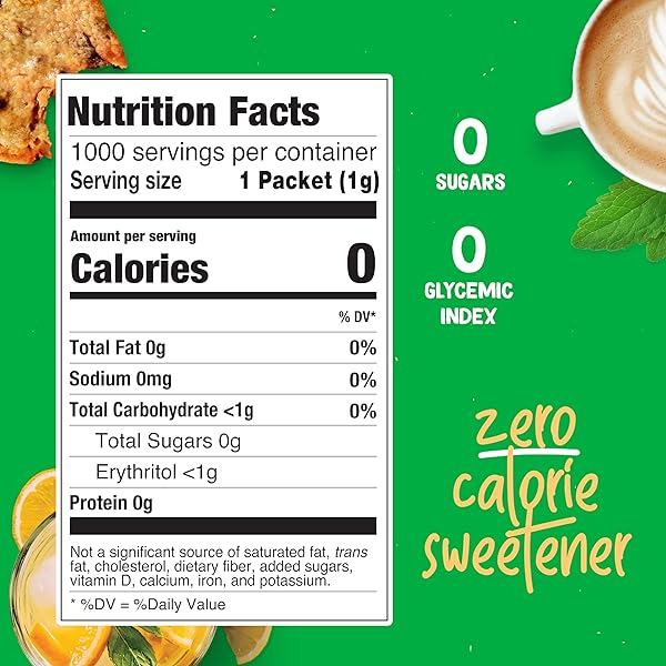 PYURE ORGANIC STEVIA PACKETS | GRANULATED SUGAR PACKETS – WHITE SUGAR SUBSTITUTE | ZERO CARB, ZERO SUGAR, ZERO CALORIE SWEETENER PACKETS | PLANT-BASED STEVIA PACKETS FOR KETO COFFEE | 1000 COUNT