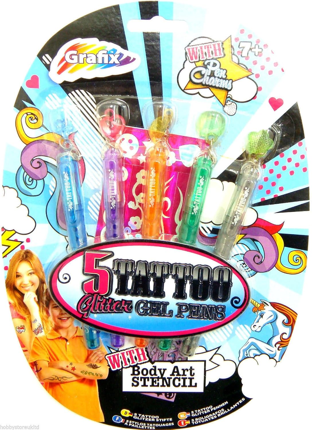 5 Temporary Tattoo Gel Pens Semi Permanent Body Glitter For Skin Kids