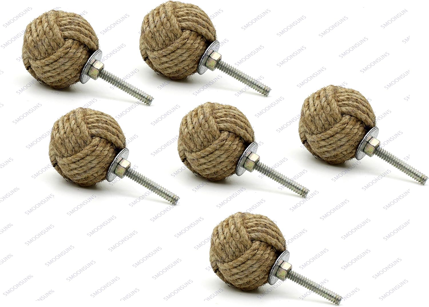 Maximus International's Jute Rope Door Knobs/Rope Knot Drawer Pulls and Knobs/Pull and Push Handle Knobs for Cabinets Wardrobes & Cupboards/Nautical Hardware Decor - Image 4