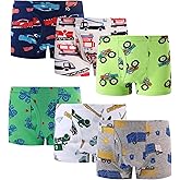 Finihen Boys Boxer Underwear Cotton Briefs Kids Toddler Boys Dinosaur Truck Panties.