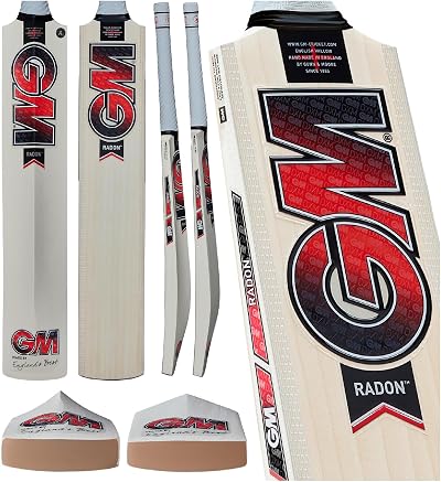 GM Cricket Bat Radon English Willow DXM ToeTek Grained DuraCover Full Size