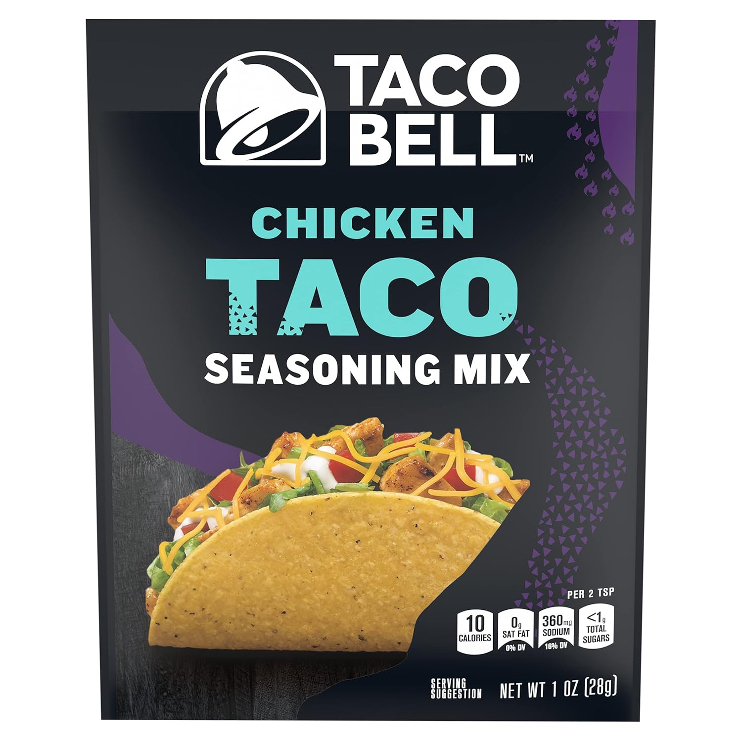 Taco Bell Chicken Taco Seasoning Mix (1 oz Packets, Pack of 24)