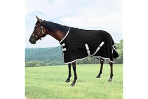 SCGFPOE 78'' Black Fleece Horse Care Blanket, Horse Turnout Sheet
