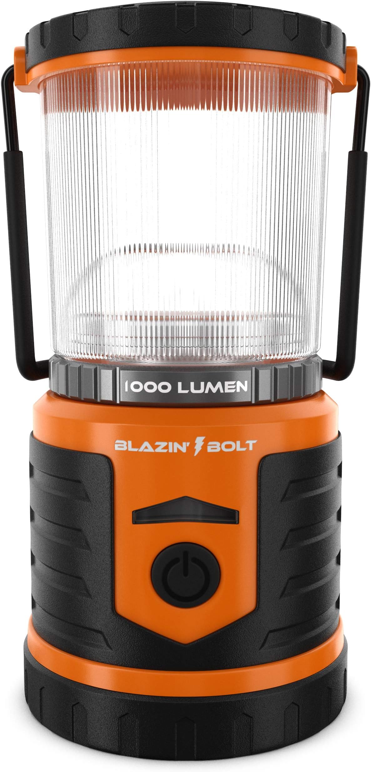Blazin' Bolt LED Lantern Rechargeable Torch | 600 Lumen | Battery Bank Charges Cell Tablet | 500 Hour Runtime | Hurricane Emergency Light (Orange)