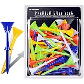 CHAMPKEY 3-1/4" Premium Plastic Golf Tees｜Excellent Durability and Stability Tees | Choose Between 25 Pack and 50 Pack