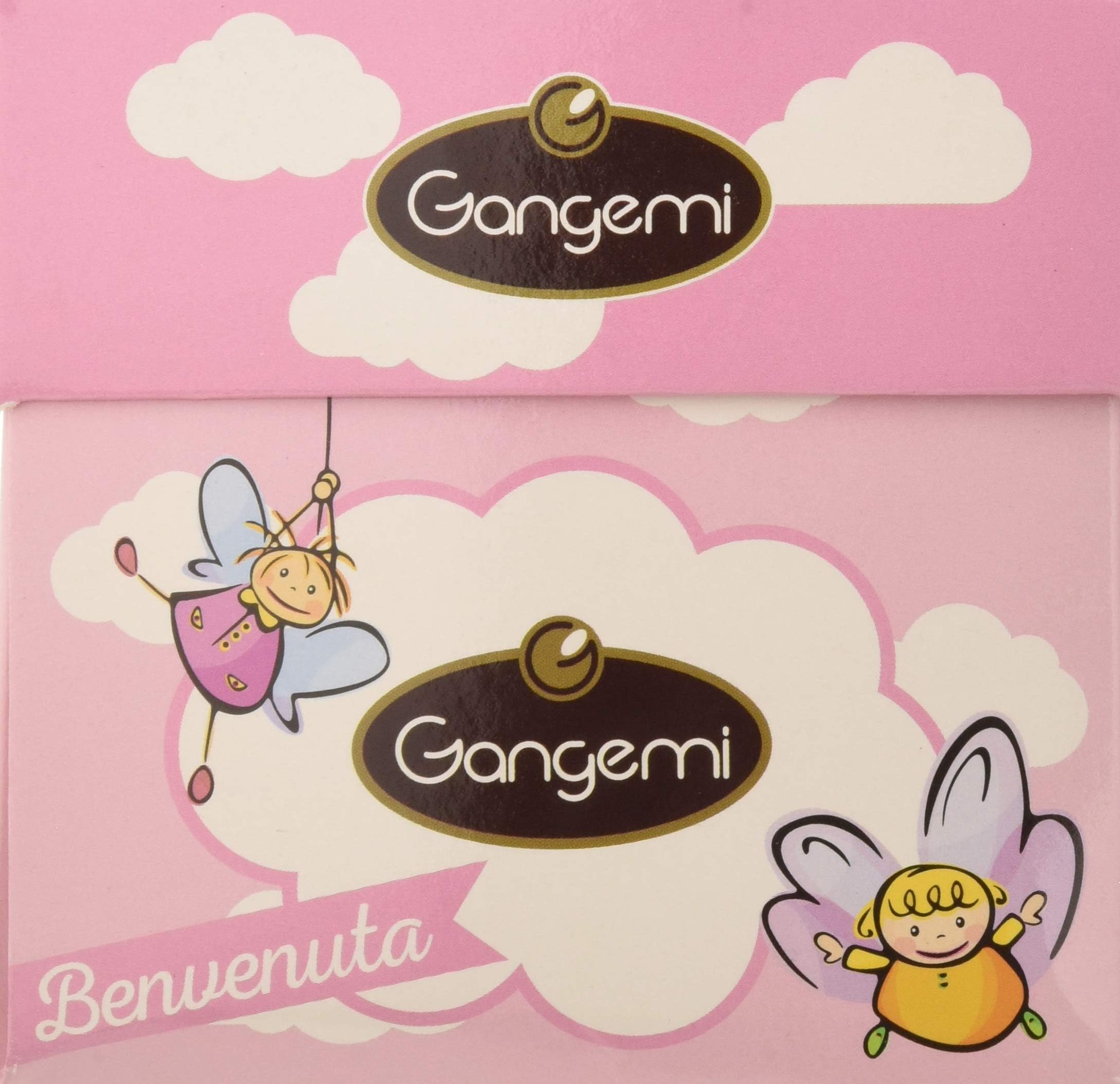 Gangemi Confetti - Box "Benvenuto" Delicate Wedding Sugared Almonds Classic Italian Favors - with Sicilian Almonds - Pink Individually Packed- Ideal for Baptism or Birth - 500g