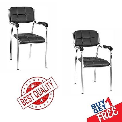 Nice Chair Nice Goods 502 Chairs (Black, COM_Chair01) - Pack of 2