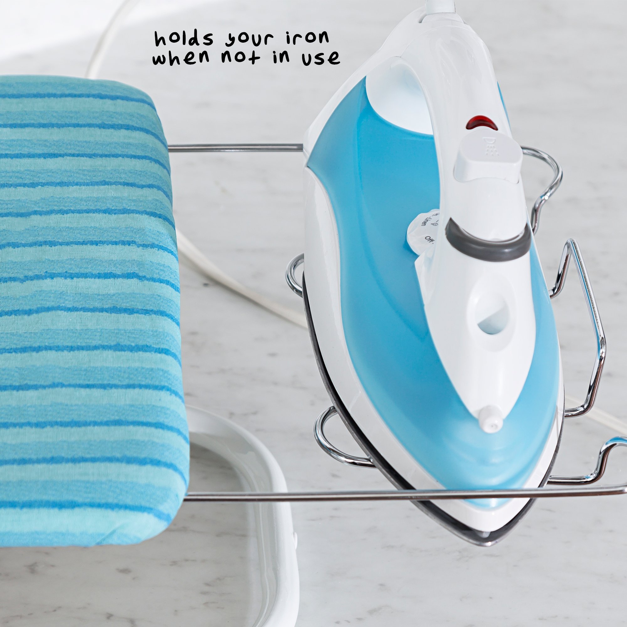 Honey-Can-Do Tabletop Ironing Board with Retractable Iron Rest, Aqua Stripe