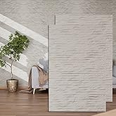 3D Wall Panels - 4PCS 47.2"x23.6" Faux Stone Wall Covering - MCM Modified Clay Material for Home Art, Accent Brick, Modern Exterior/Interior Decoration, Covering 31 sq.ft Texture White