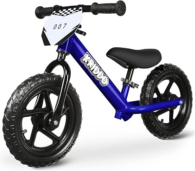 KRIDDO Toddler Balance Bike 12 Inch Blue for 18 Months to 5 Years