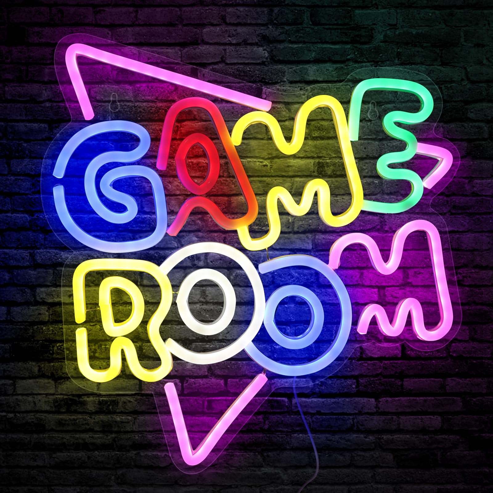Game Room Neon Signs, USB Powered Neon Gaming Sign, Colorful Wall Decor Gamer Neon Sign Gaming Room Accessories for Bedroom Game Room Gaming Zone Game Party Gifts