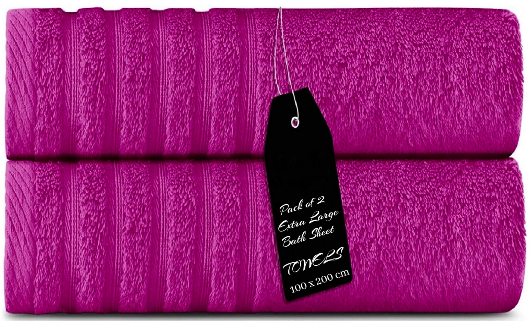 THE TEXTILE COMPANY 2x Luxurious Jumbo Bath Sheet 100% Combed Ring-Spun Cotton 100 x 200 CM Ultra Soft and Highly Absorbent, Thick Large Bathroom Towels (PINK)