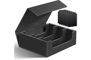 Homthy 1800+ Card Deck Case for Trading Cards, Leather Magnetic Closure Commander Card Storage Box Magic Card Protectors Fit for MTG TCG and Sport Cards