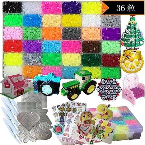 Amazon アイロンビーズ ホットビーズ ナノビーズ 5mm 36色 約粒 パーラービーズ 透明プレート ピンセット アイロンペーパー付き Diy手芸 作品づくり 6暗闇で光る ビーズ ストーン 通販