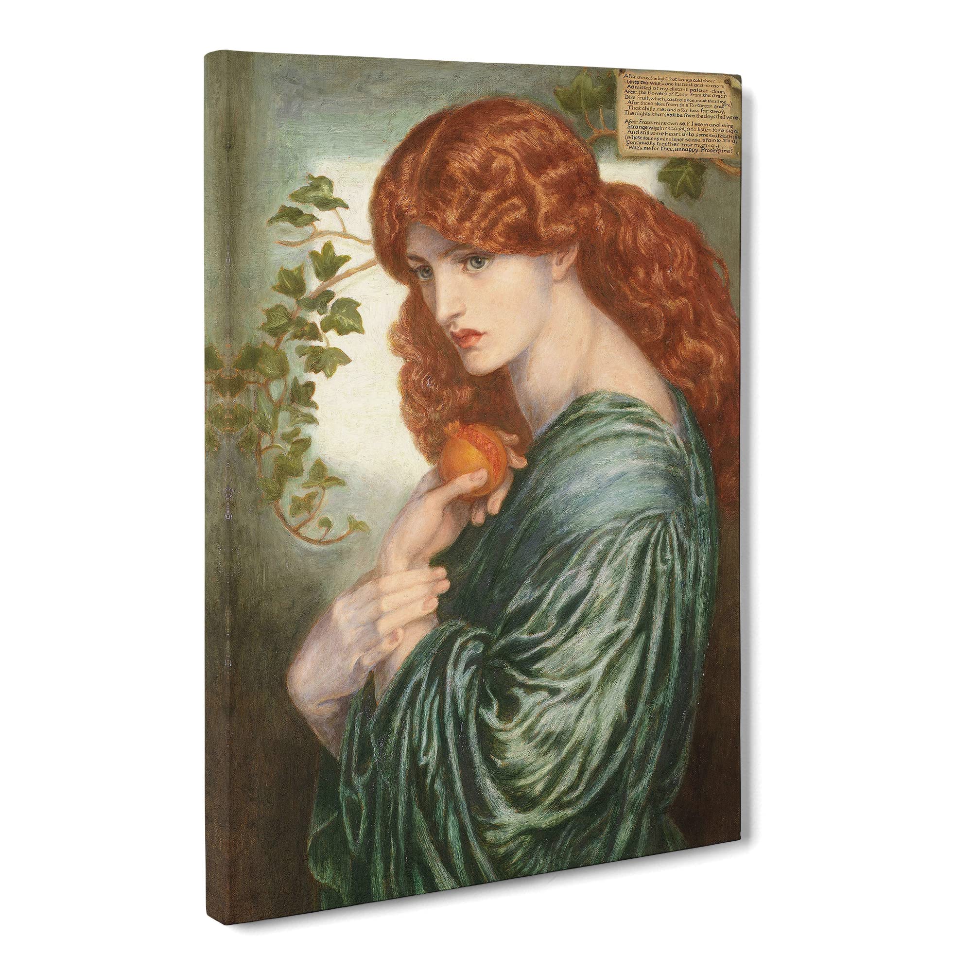 Proserpine By Dante Gabriel Rossetti Canvas Print | Gallery Wrapped 30mm Frame Wall Art | 20x14 inches | Ready to Hang | Classic Picture | Living Room Bedroom Lounge Office