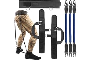 AGORIZEO Vertical Jump Trainer Equipment Leg Bounce Trainer Device Speed and Agility Resistance Bands with Ankle Straps & Belt Leg Extension Machine for Boxing Basketball Football Tennis Fencing Training