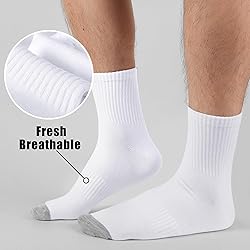 MUQU Mens White Quarter Socks - Thin Athletic