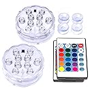 Underwater Submersible LED Lights Waterproof Remote Control Battery Operated Color Changing Suction Cup Floating Hot Tub Swimming Pool Pond Fountain Shower Bath Wedding Aquarium Accessories Starfish