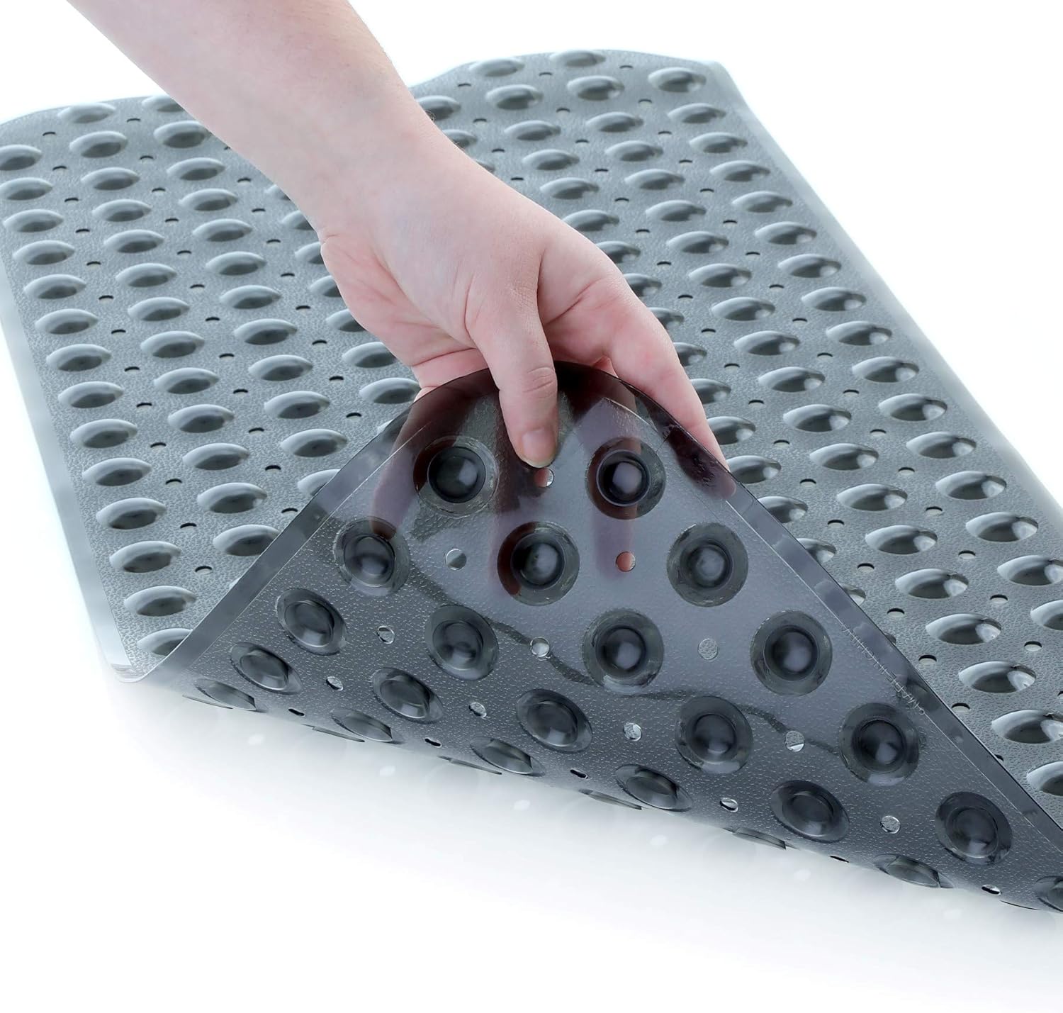 SlipX Solutions Translucent Black Extra Long Bath Mat Adds Non-Slip Traction to Tubs & Showers - 30% Longer Than Standard Mats! (200 Suction Cups, 39” Long Bathtub Mat): Home & Kitchen