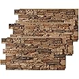 AZ Faux High-Density Polyurethane Faux Stone Wall Covering Panels for Interior and Exterior Decor | Stacked Stone Siding | Sedona | 48''L x 24''H x 2''D | 3-Panels | Cognac Brown