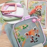 LAMXD 3 Pcs Embroidery Hoop Set Rectangular Square Plastic 3 Sizes Gold Eye view 4