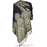 Achillea Big Paisley Pashmina Shawl Wrap for Women – Elegant Scarf for Weddings, Evening Dresses, Festivals & Daily Wear