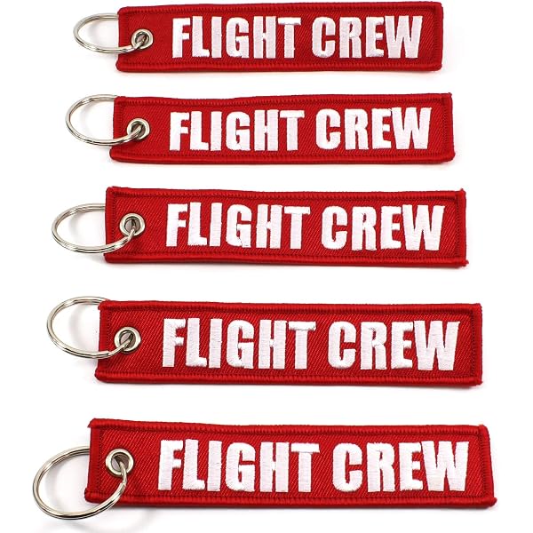 Premium 'CREW / DO NOT REMOVE' Embroidered Luggage Tag – Red/White, Durable Polyester For Airline Staff