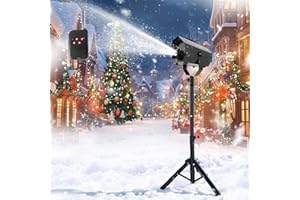 BIPOLARLIGHT 1500W Snow Machine Snowflake Maker for Indoor & Outdoors, Fake Snow Maker Machine with Manual & Wireless Remote Control, Adjustable Machine Size for Christmas Party Wedding Parties Stage Parade(Black)