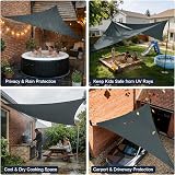 HEYOMART Sun Shade Sail 3x3x3m Triangle Grey UV 98% Water Resistant view 6