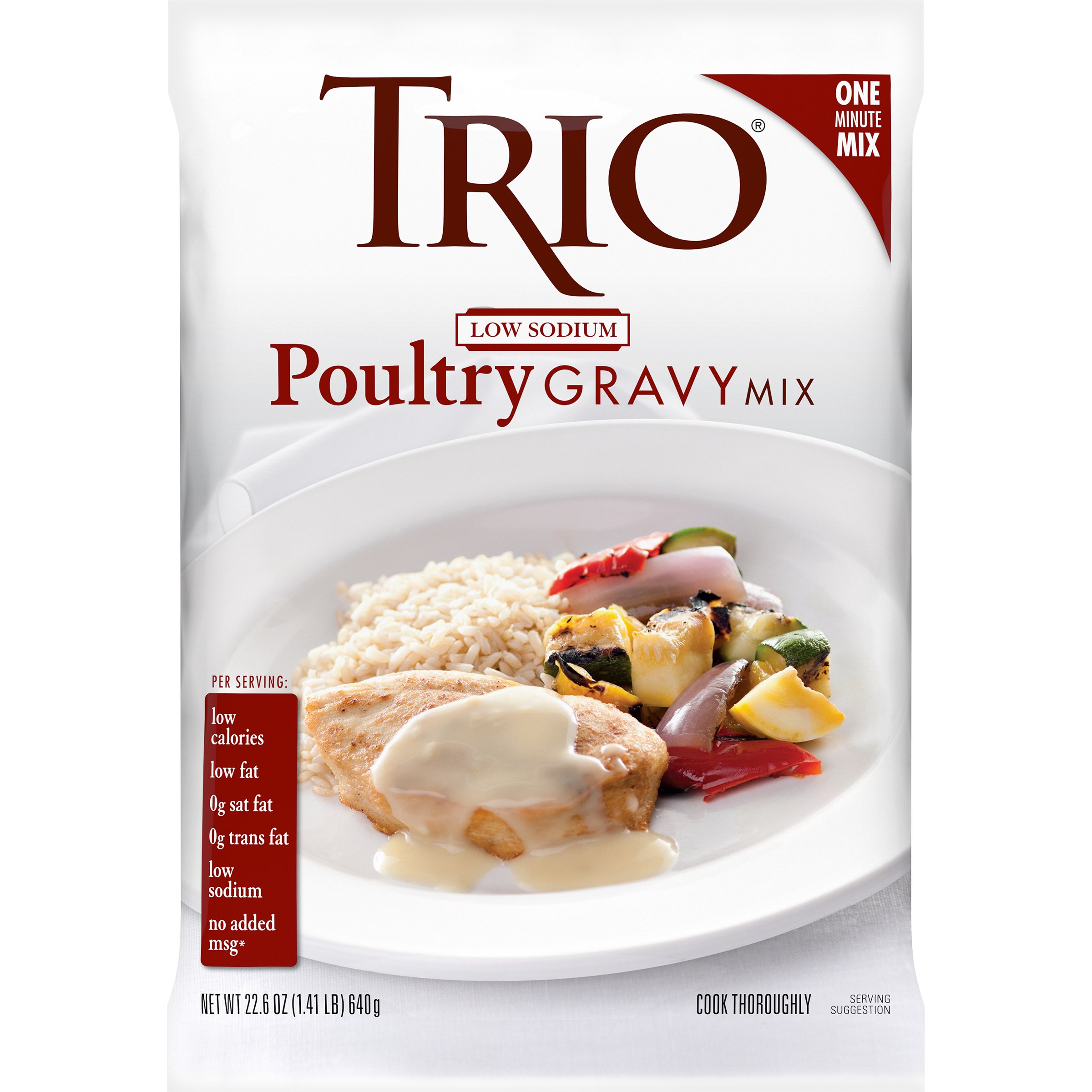 Trio Low Sodium Gravy, Brown, 16Ounce Grocery & Gourmet