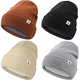MDCGFOD 4 Pack Toddler Beanie Baby Beanie Fleece Lined Knitted Winter Hats