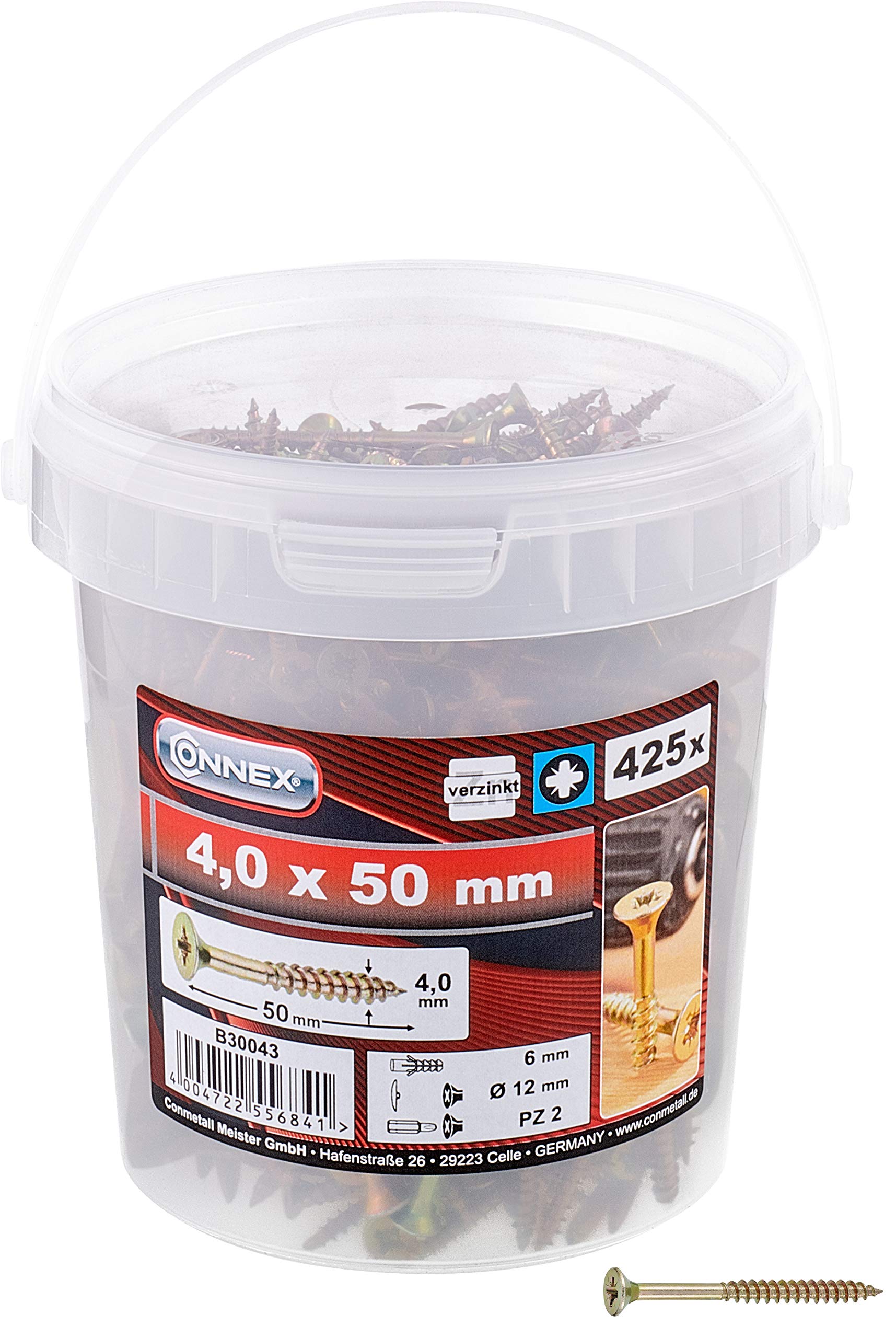 CONNEX B30043 4 x 50mm Uni-Screws in Bucket