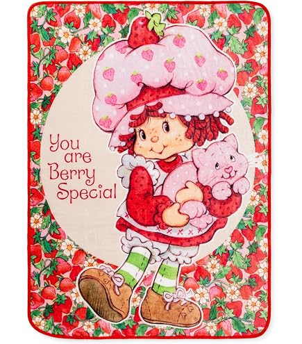 strawberry shortcake plush throw blanket - TikTok Shop Strawberry Shortcake Plush Throw - Pink & White Strawberry Print 50x70 inch new display picture 1
