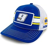 Checkered Flag Sports Chase Elliott 2025 Striped #9 Snapback Mesh Hat Blue/White