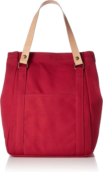 Amazon ジャパン ファクトリー 栃木トート キャンパス トートバッグ 本革 Red メンズ レディース レッド Jab007 Red Red Japan Factory ジャパン ファクトリー トートバッグ
