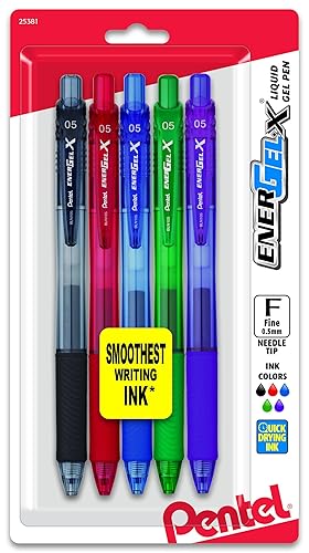 Pentel EnerGel-X Retractable Liquid Gel Pen, Needle Tip