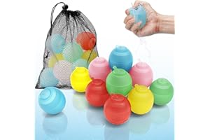 Newluck Reusable Water Balloon for Kid, Water Balloon Quick Fill Self Sealing for Pool Beach Bath, Outdoor Water Toy Refillable Water Balloon Bulk for Summer Water Game Activities in Backyard,15 PCS