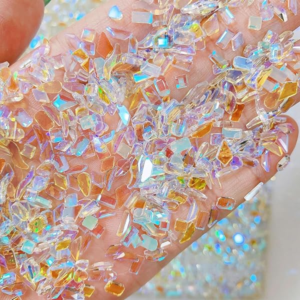 HNUIX Kunstdiamanten Für Nägel – 2920 Stück, Champagner-Gold, 6 Größen, Mit Pinzette & Stift