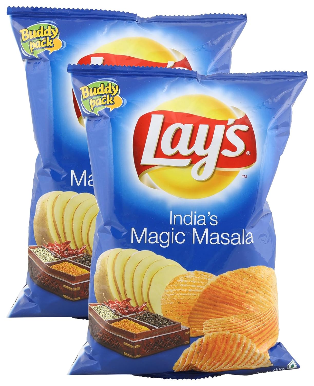 Amazon Com Lays Potato Chips India S Magic Masala 52 Grams 1 Oz Pack Of 2 India Vegetarian