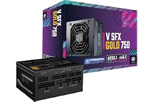 Cooler Master V750 SFX Gold ITX SFF Power Supply, PCIe 5.1 Ready | Certification Cybenetics Gold & Noise A, 80 PLUS Gold, 750