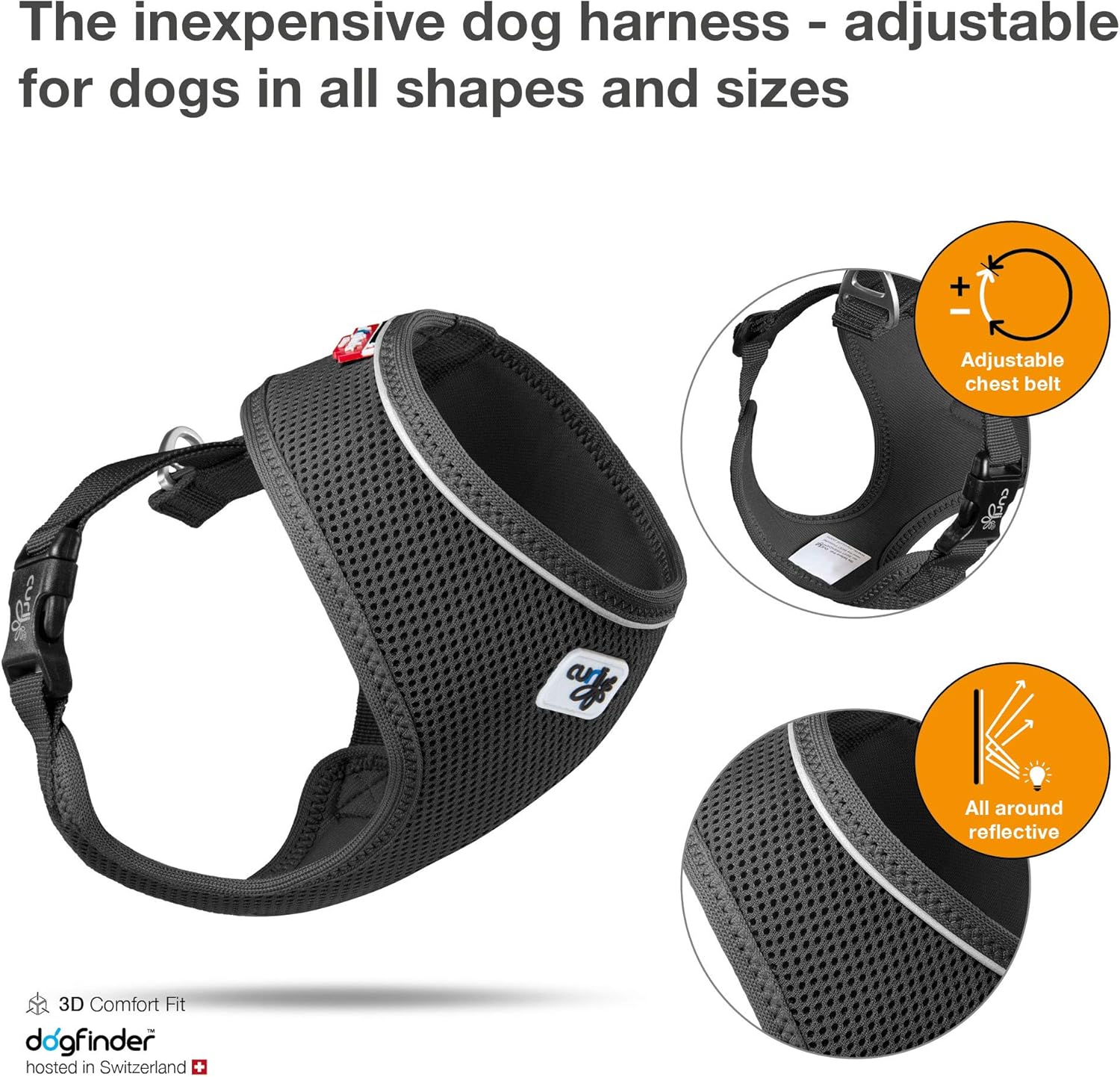 Curli Basic Harness Air-Mesh Black XS - Image 4