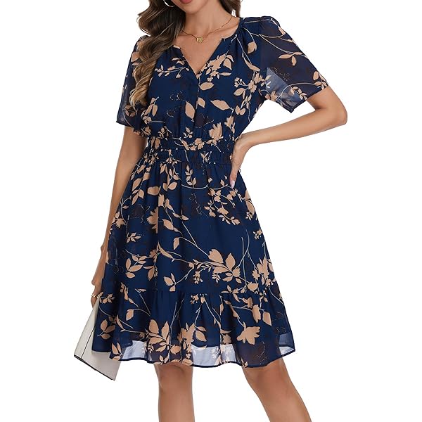Simplee Women 2026 Floral Summer Short Dress Short Sleeves V Neck Chiffon A-Line Casual Flowy Boho Mini Dresses Navy Floral XS at Amazon Women's Clothing store Simplee Women 2026 Floral Summer Short Dress Short Sleeves V Neck Chiffon A-Line Casual Flowy Boho Mini Dresses Navy Floral XS at Amazon Women's Clothing store
