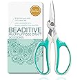 Beaditive Multipurpose Craft Scissors With Wire Cutter - High-Leverage with Sharp Carbon Steel Blades - Ergonomic Sewing Scissors for Heavy Duty Projects - Office, Scrapbook, Leather Scissors