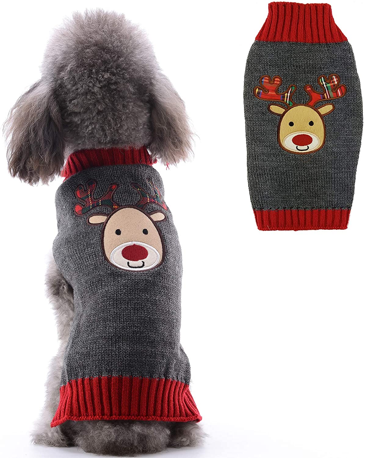 PETCARE Christmas Pet Dog Sweater Holiday Classic ugly Apparel Jumper For Small Medium Dogs,Cartoon Winter Warm Puppy Cat Dog Clothes Knitwear