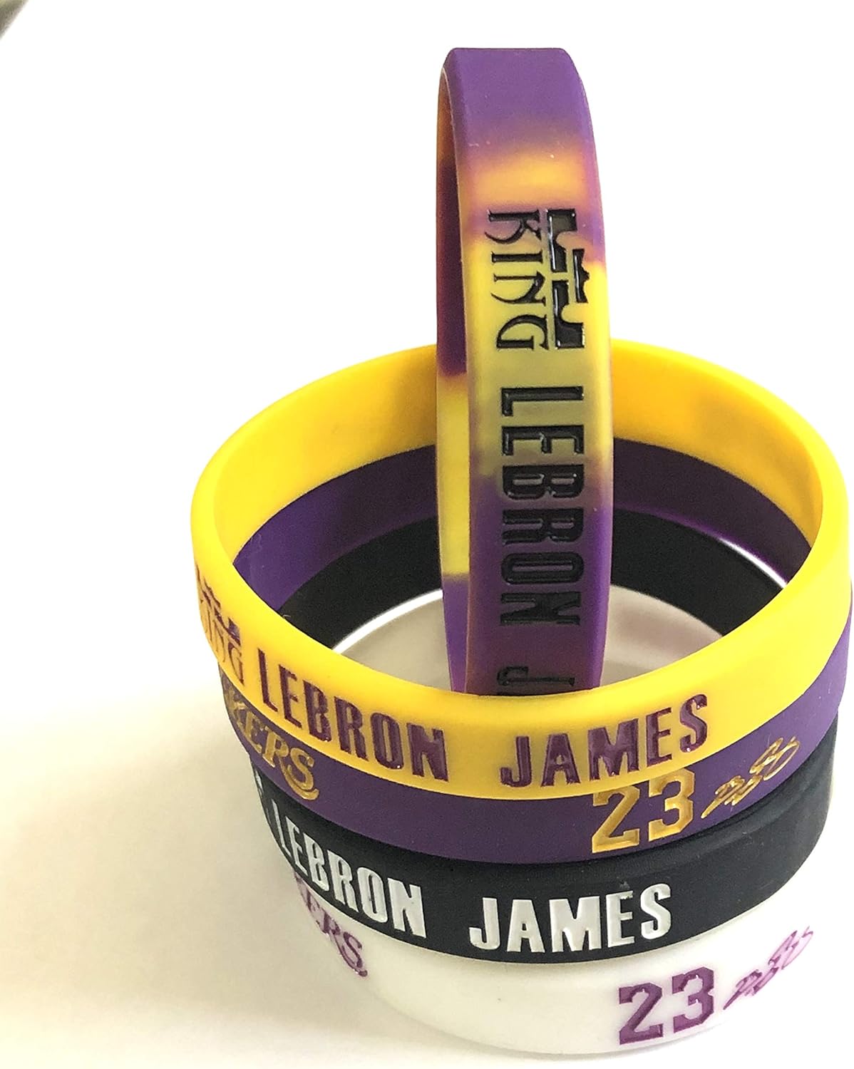 WTM Wholesaler Pack of 5 Basketball Silicone Lebron Bracelets Wristband