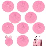 9Pcs Pink Faux Fur Pom Pom Balls,3.15 Inch Soft Faux Rabbit Fur Pompoms with Elastic Loop,Round Fluffy Pompoms for DIY Keychain Hat Shoes Garment Hair Pins Earrings Wedding Accessories