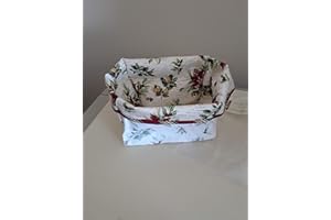 Longaberger TV Time Basket Holiday Botanical Fabric Over Edge Liner NEW