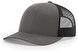 B WEAR SPORTSWEAR RICHARDSON Plain 112 Trucker Cap (Charcoal/Black)